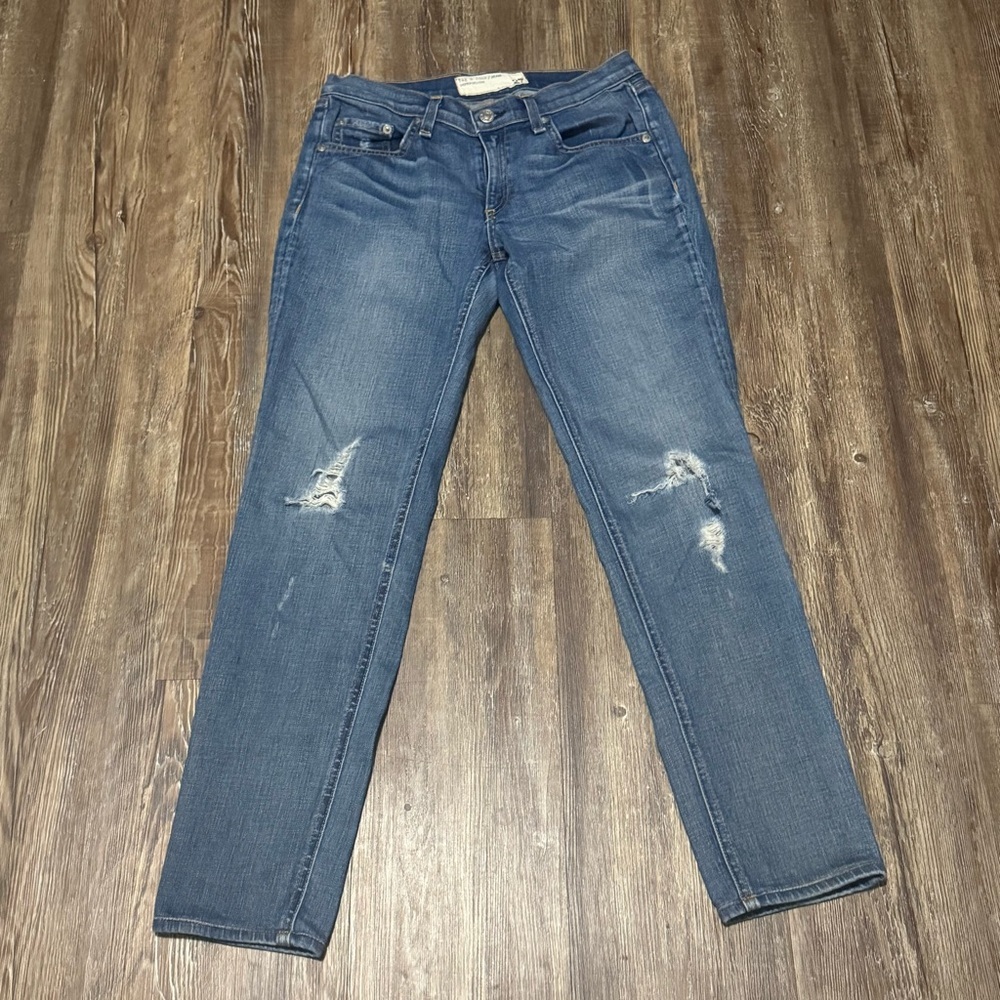 Rag & Bone Shopbop Exclusive Jeans Women's 27 Relaxed Straight Leg Distressed